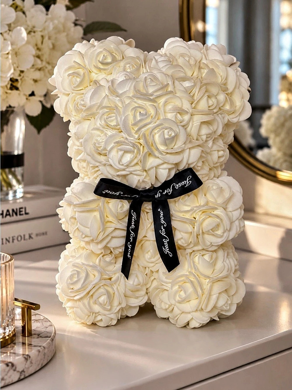 Rose Bear White Decor